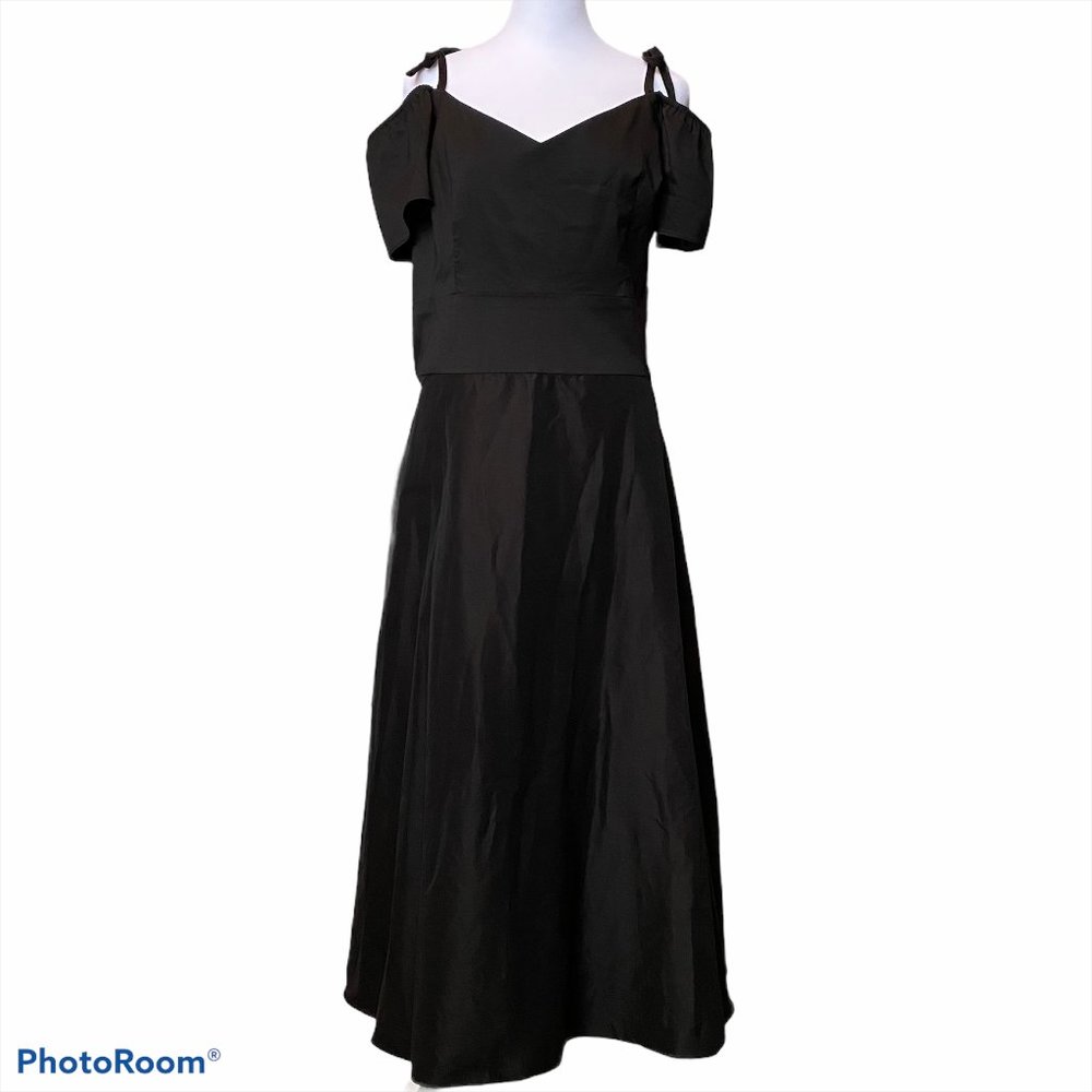 Betsey Johnson-Cold Shoulder-Black Tea Dress-14-NWT